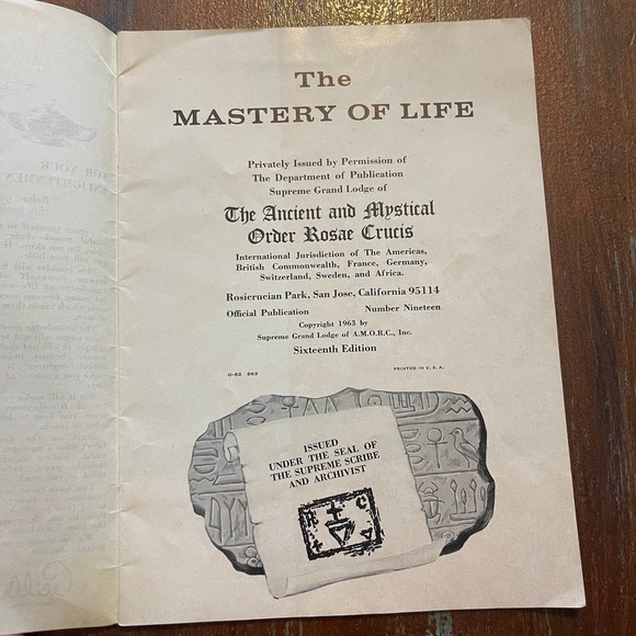 MASTERY OF LIFE The Ancient And Mystical Order Rosae Crucis 16th Edition - Picture 4 of 4